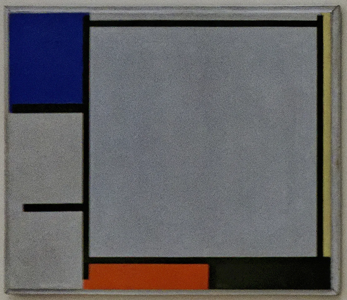 Composition with Blue, Yellow, Red, and Black